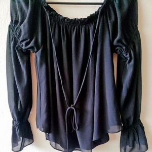 Nasty gal black off the shoulder blouse